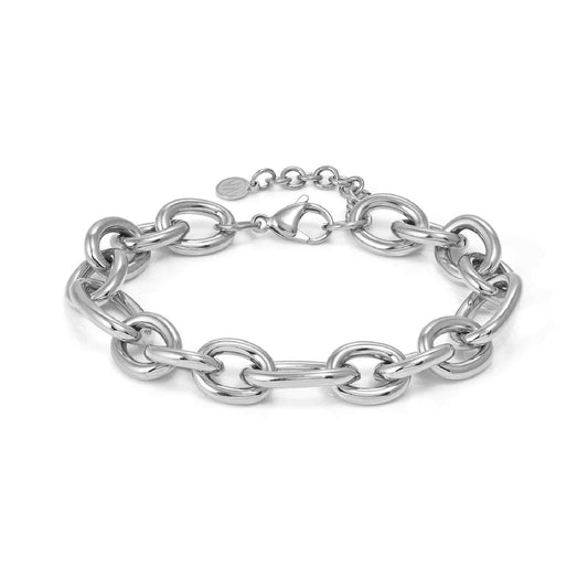 Bracciale Nomination Ecclettica in acciaio con maglie grandi Regolabile 20-23 cm