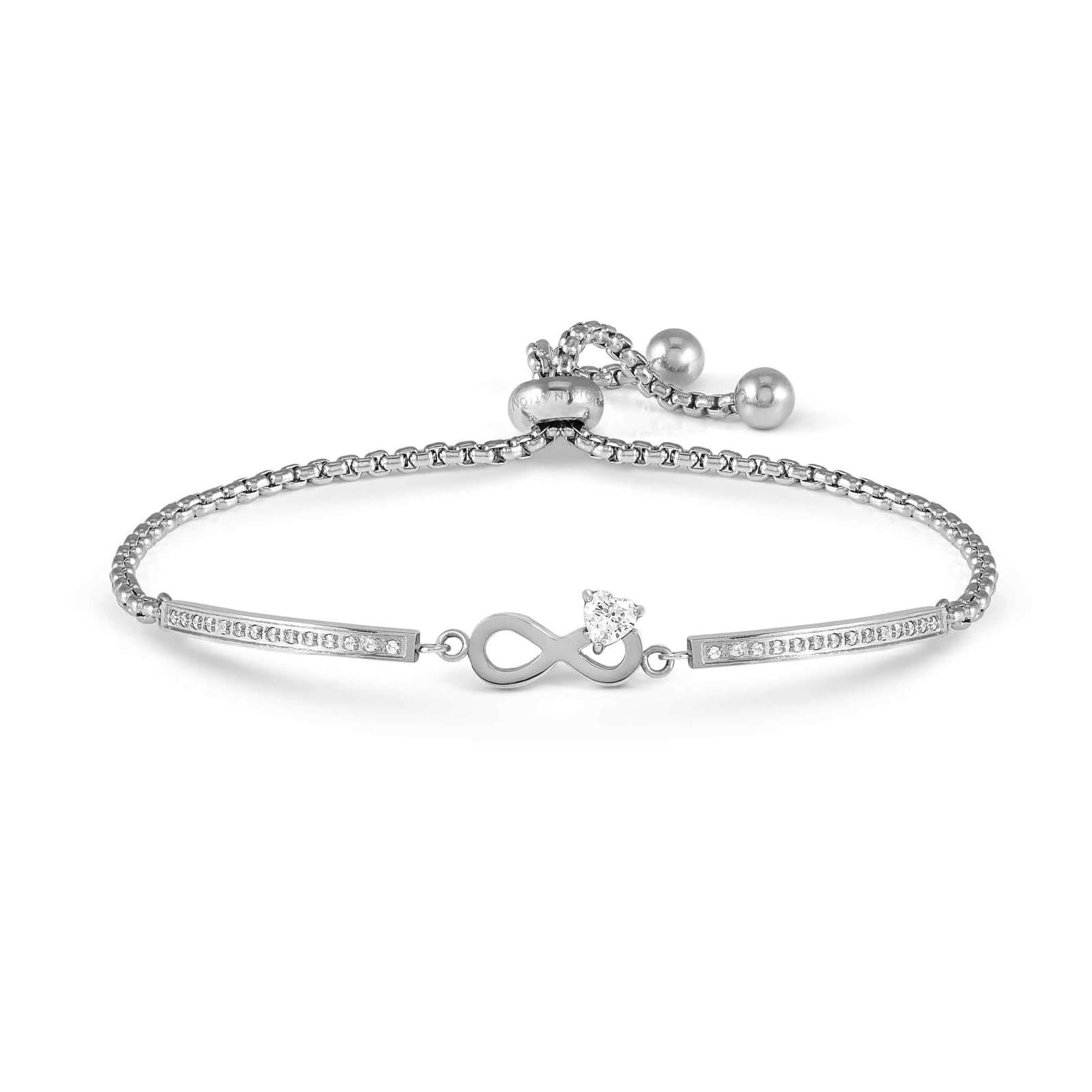 Classico bracciale in acciaio inossidabile con zirconi per Classico bracciale in acciaio inossidabile con zirconi per