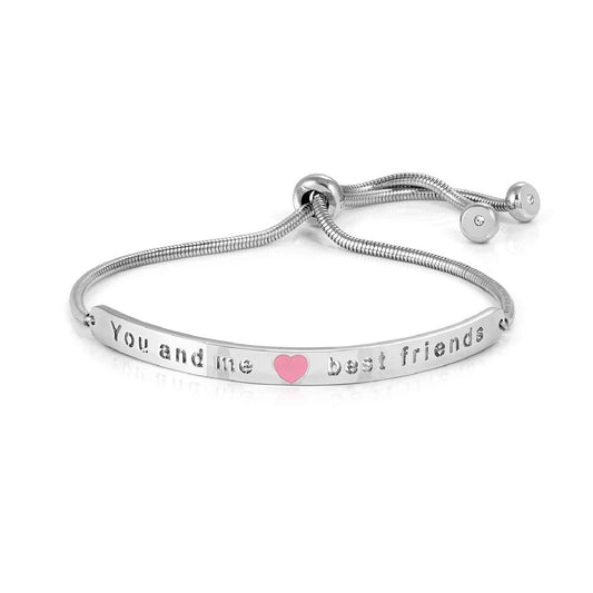 Bracciale in acciaio Nomination you and me con cuore rosa Regolabile 14-19cm