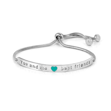 Bracciale acciaio Nomination you and me con cuore azzurro Regolabile 14-19cm