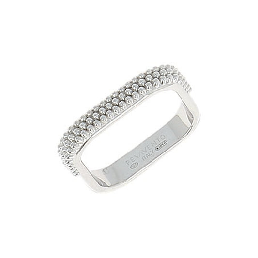 Anello squadrato da donna Pesavento Pixel argento rodio 14