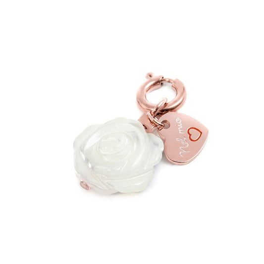Charm donna Marlù Nel Mio Cuore in acciaio rosé con rosa in madreperla e cuore 15CH174R-W-1