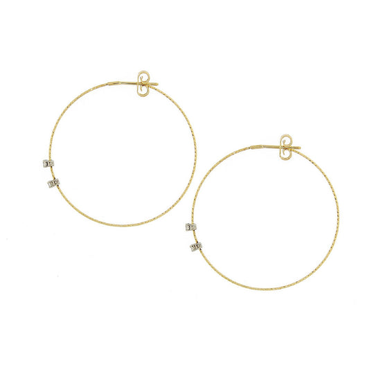 Orecchini cerchio 4cm donna MagicWire Perfect in oro giallo 4 diamanti 0,08ct 15FP-O40-GD-01-1