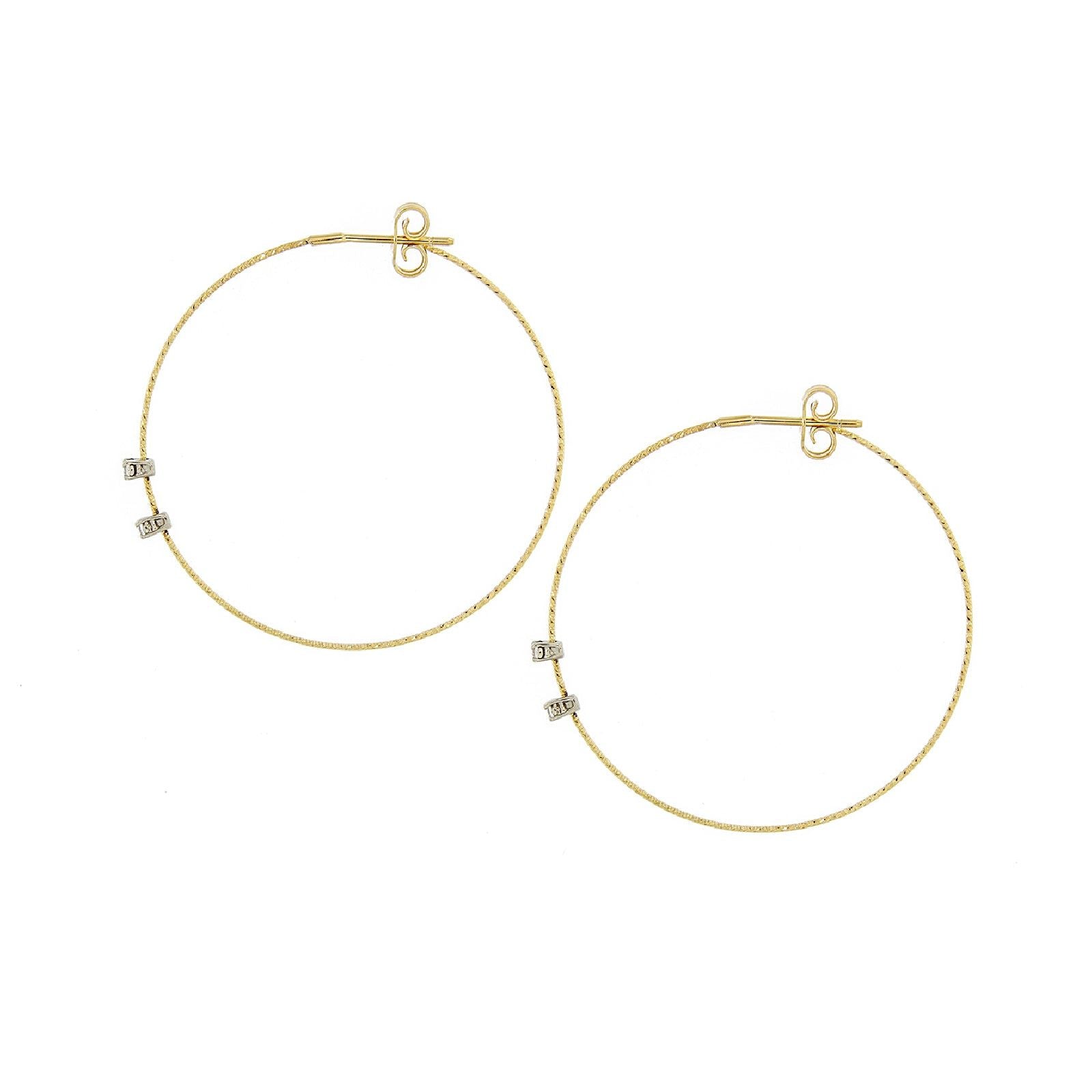 Orecchini cerchio 4cm donna MagicWire Perfect in oro giallo 4 diamanti 0,08ct 15FP-O40-GD-01-1