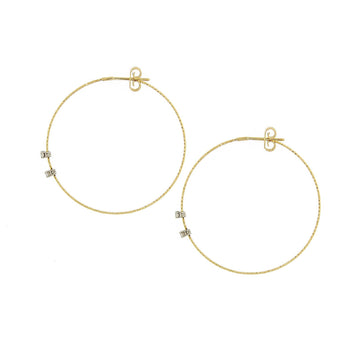 Orecchini cerchio 4cm donna MagicWire Perfect in oro giallo 4 diamanti 0,08ct 15FP-O40-GD-01-1