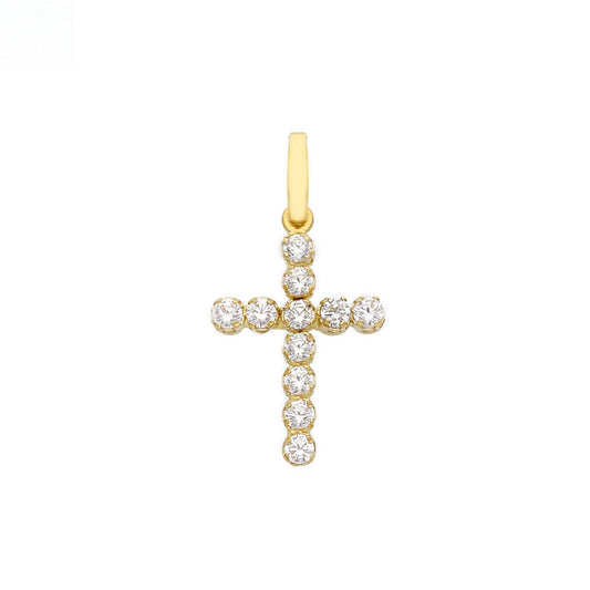 Ciondolo donna JOY Gioielli in oro giallo a croce con zirconi 180038-1