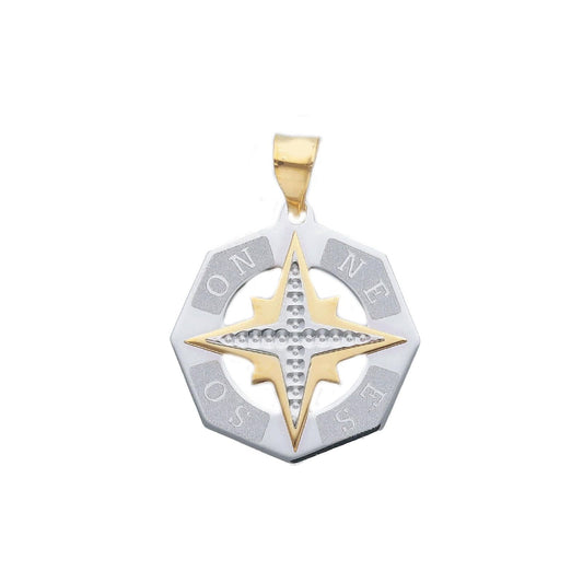 Ciondolo uomo JOY Gioielli in oro bianco e giallo a rosa dei venti 184388-1