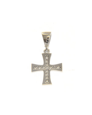 Ciondolo unisex JOY Gioielli Oro realizzato in oro bianco 18 kt a forma di croce con zirconi 217308
