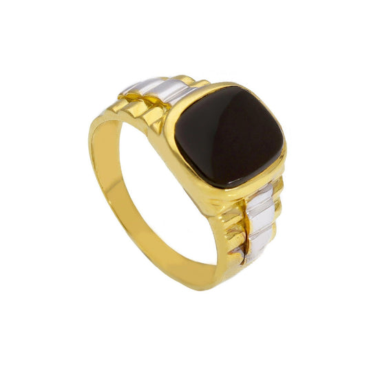 Anello chevalier uomo JOY Gioielli Oro in oro giallo con onice nera 219279-1