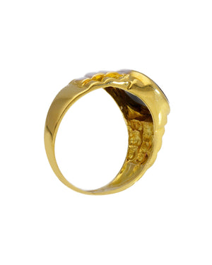 Anello chevalier da uomo JOY Gioielli Oro in oro giallo 18kt con pietra di onice nera quadrata 219279