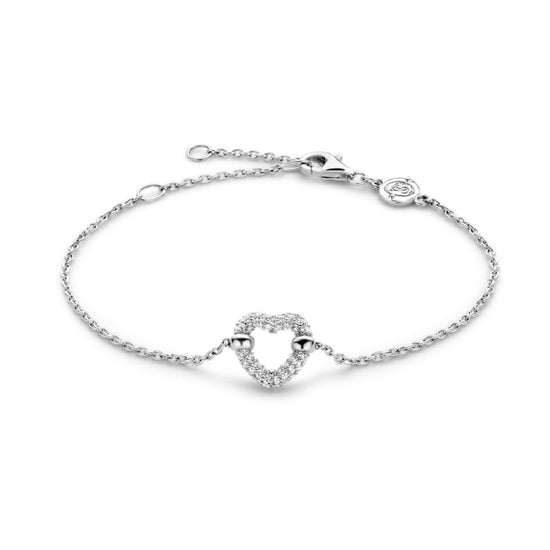 Bracciale catena donna TI SENTO Milano in argento cuore zirconi 23017ZI-1