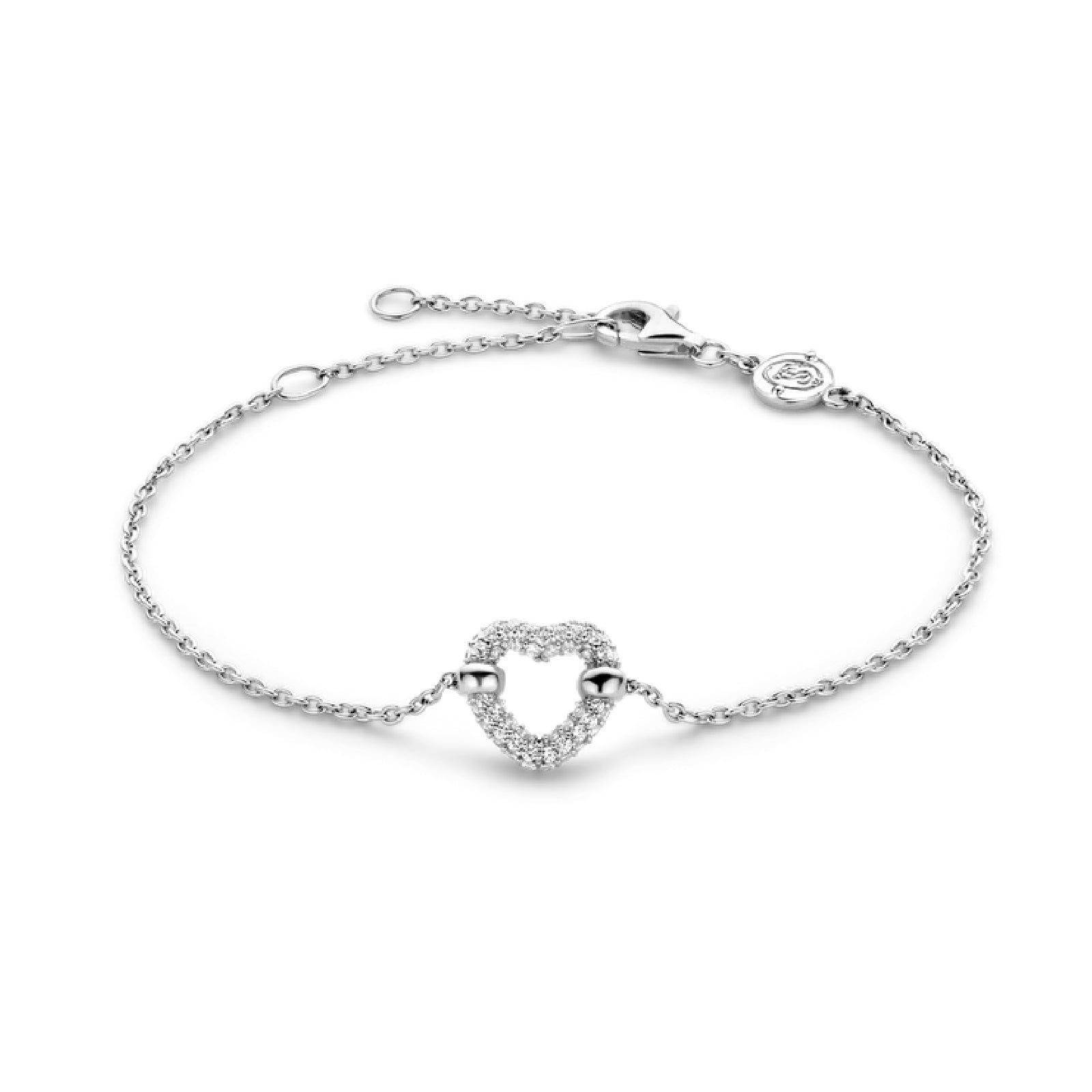 Bracciale catena donna TI SENTO Milano in argento cuore zirconi 23017ZI-1