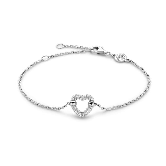 Bracciale catena donna TI SENTO Milano in argento cuore zirconi 23017ZI-1
