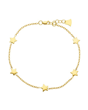 Bracciale catena da donna della collezione JOY Gioielli Oro in oro giallo 18kt con 5 stelle passanti 237383