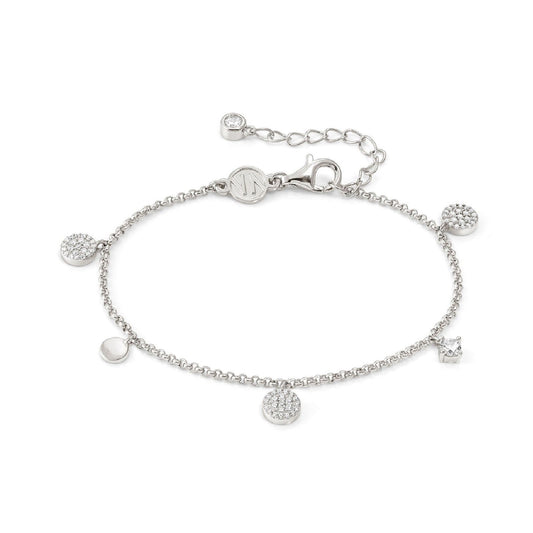 Bracciale catena donna Nomination Lucentissima in argento con charm pendenti in zirconi bianchi 240701-009-1