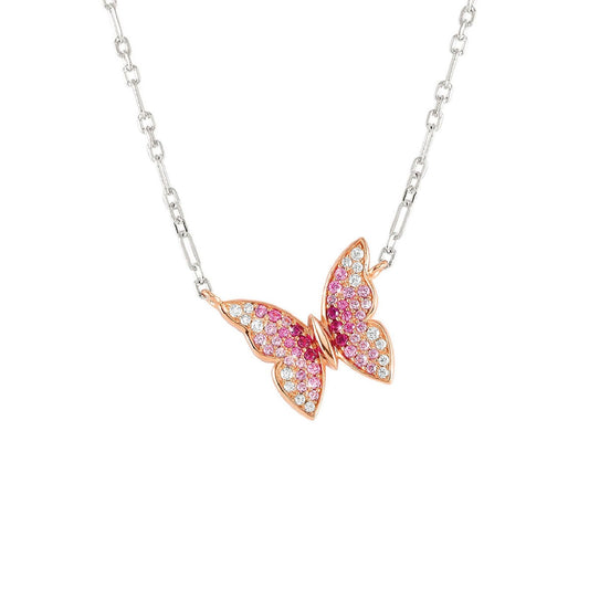 Collana girocollo donna Nomination Crysalis in argento con farfalla in zirconi bianchi e rosa 241103-040-1