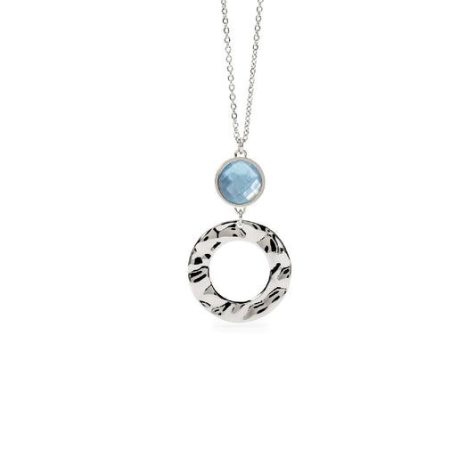 Collana donna 2Jewels Dune acciaio con glass azzurro, madreperla e cerchio 251937-1
