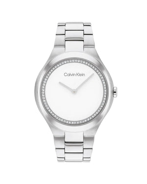 Orologio solo tempo Calvin Klein Timeless Admire da donna con cassa 36mm e bracciale in acciaio di colore argento e bianco 1687474