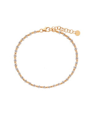 Bracciale catena da donna JOY Gioielli in oro rosé e bianco 18kt con sfere lavorate e piccole sfere 256174