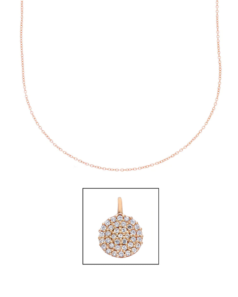 Collana con pendente da donna JOY Gioielli in oro rosé 18 kt con ciondolo con pavé di zirconi 259087ROLO42