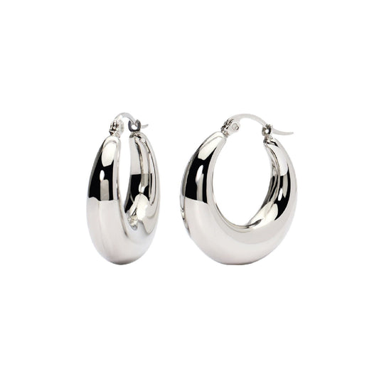 Orecchini cerchio donna 2Jewels Minimal Chic in acciaio design bombato 261438-1