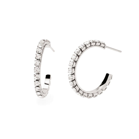 Orecchini cerchio 20mm donna 2Jewels Youcolors cristalli bianchi 261461-1