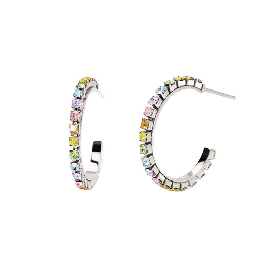 Orecchini cerchio 20mm donna 2Jewels Youcolors cristalli multicolor colori accesi 261464-1