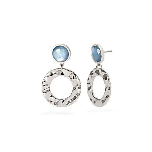 Orecchini donna 2Jewels Dune in acciaio con glass azzurro e madreperla 261467-1