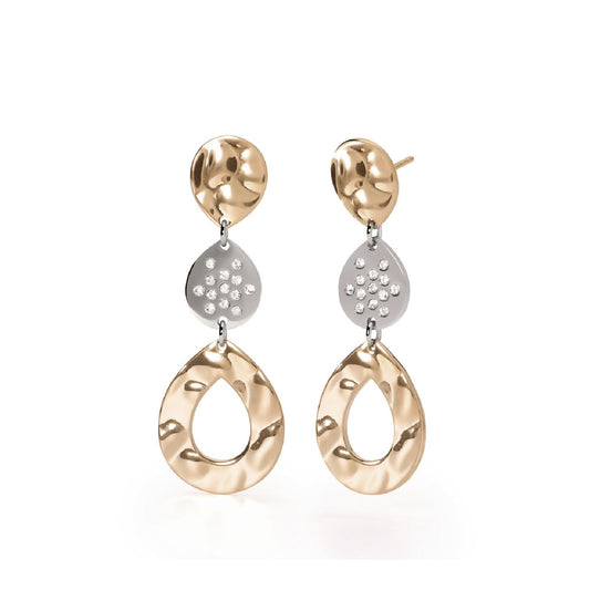 Orecchini donna 2Jewels Mirage acciaio bicolor rosé goccia e cristalli 261472-1