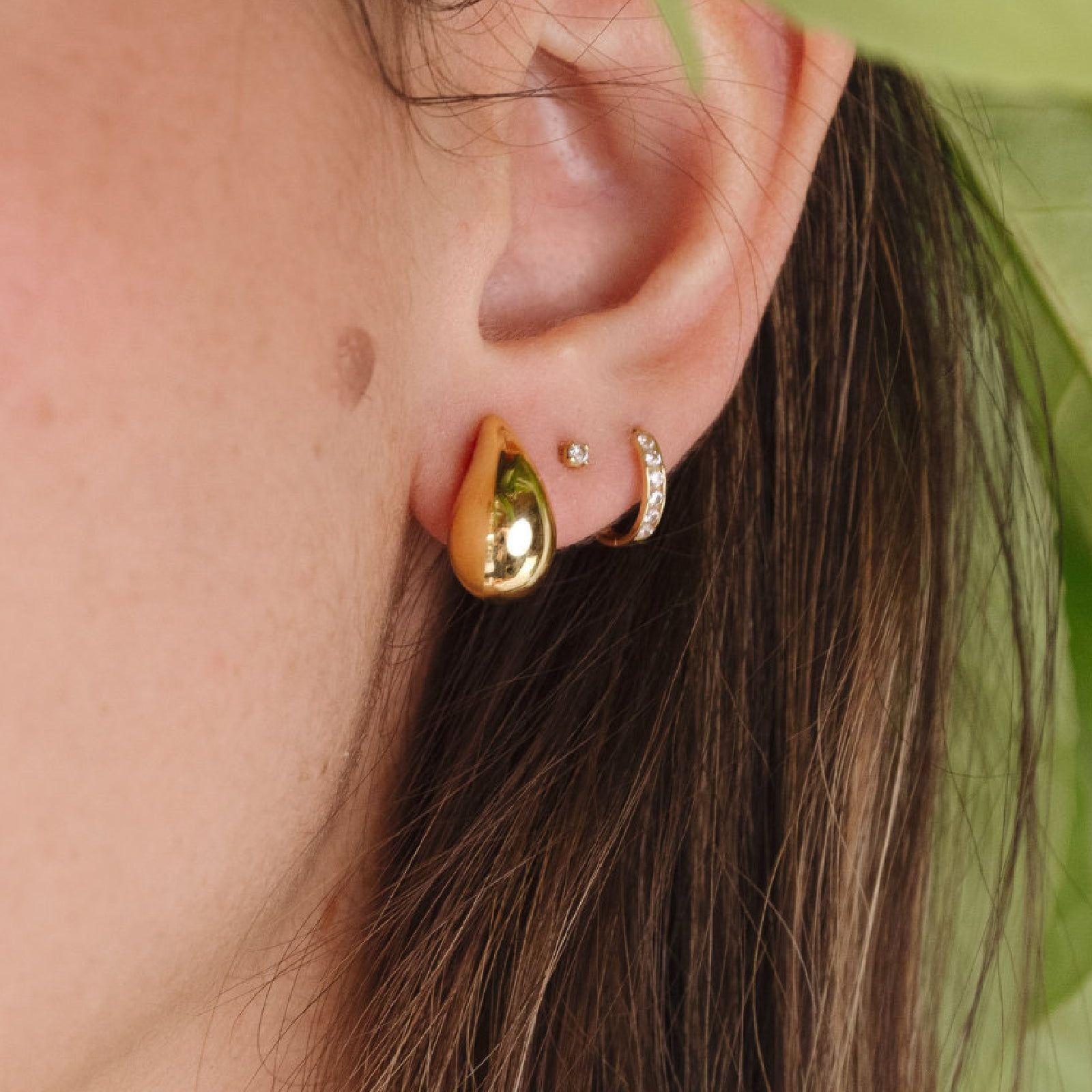 Orecchini a lobo da donna JOY Gioielli in oro giallo dalla forma a goccia 275471-2