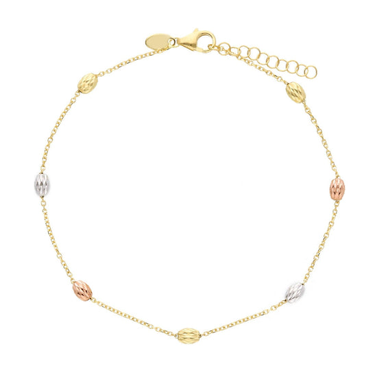 Bracciale donna JOY Gioielli in oro rosa, giallo e bianco beads ovali 276123-1