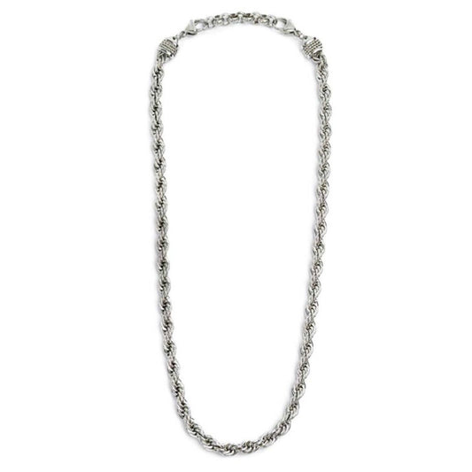 Collana da uomo Marlù Icons in acciaio con maglia a corda e doppio moschettone 30CO0003-2