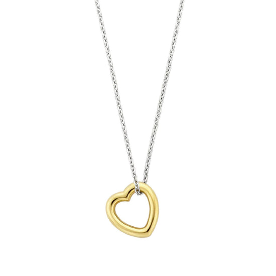 Collana donna TI SENTO Milano in argento dorato con cuore 34022SY-42-1