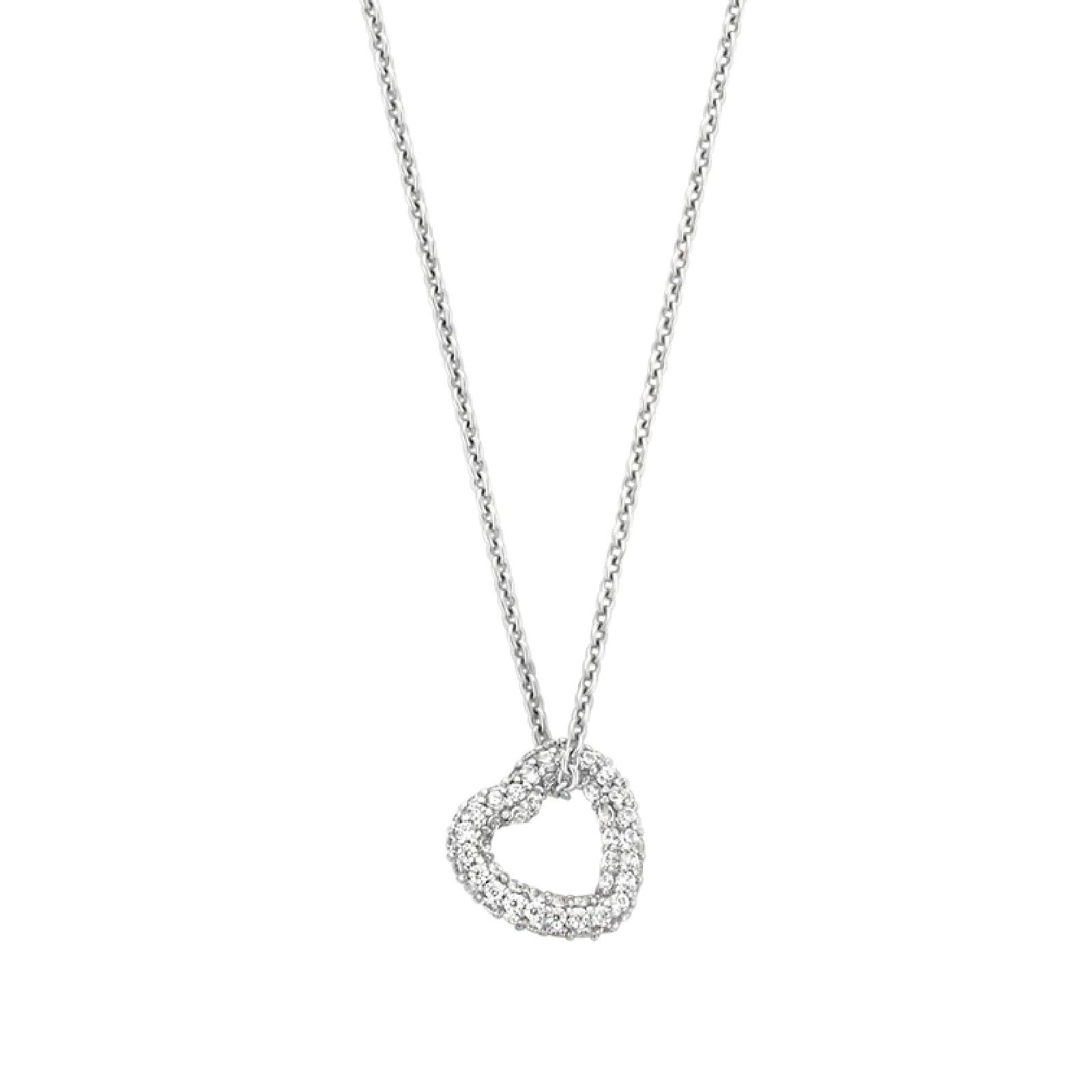 Collana donna TI SENTO Milano in argento con cuore e zirconi 34022ZI-42-1