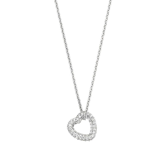 Collana donna TI SENTO Milano in argento con cuore e zirconi 34022ZI-42-1