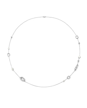Collana lunga da donna della collezione TI SENTO Milano in argento 925 con maglie ovali e perle 34045ZI/80
