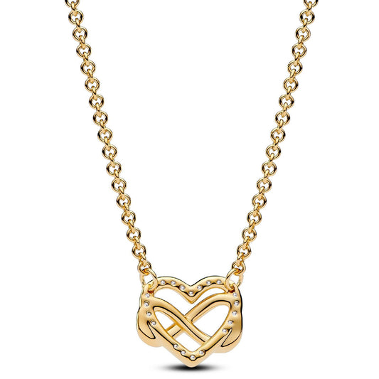 Collana Cuore Infinito Pietre Luminose dorata 362666C01-50-2