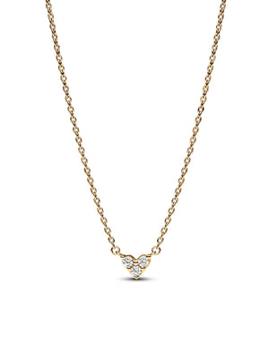 Collana con pendente Pandora Timeless da donna nell'esclusiva lega metallica placcata oro 14k con cuore e zirconi 363014C01-45