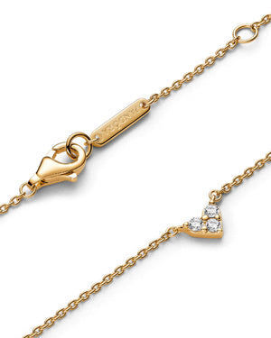 Collana con pendente Pandora Timeless da donna nell'esclusiva lega metallica placcata oro 14k con cuore e zirconi 363014C01-45