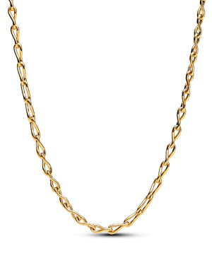 Collana girocollo da donna Pandora Moments in lega metallica placcata oro 14k con maglie intrecciate a infinito 363052C00-50