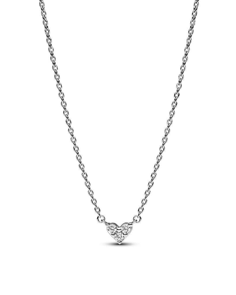 Collana con pendente Pandora Timeless da donna in Argento Sterling 925 con ciondolo passante a forma di cuore e zirconi 393014C01-45