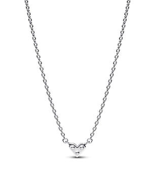 Collana con pendente Pandora Timeless da donna in Argento Sterling 925 con ciondolo passante a forma di cuore e zirconi 393014C01-45
