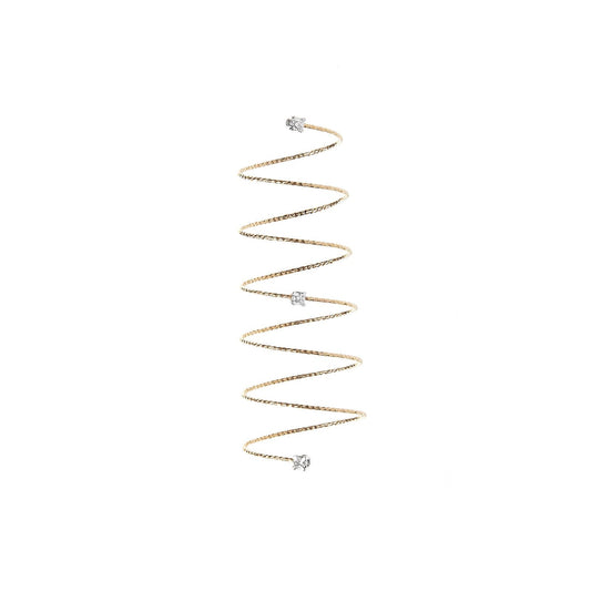 Anello donna MagicWire Perfect filo a spirale in oro giallo 3 diamanti 0,06ct 45-AS-GD-01-1
