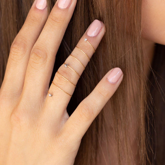 Anello donna MagicWire Perfect filo a spirale in oro giallo 3 diamanti 0,06ct 45-AS-GD-01-2