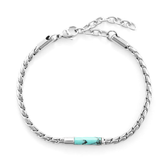 Bracciale uomo 4US Cesare Paciotti in acciaio con cilindro in turchese 4UBR6377-1