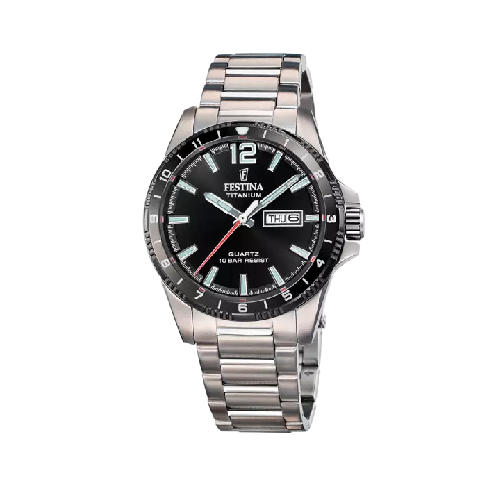 Orologio al quarzo Festina in titanio grigio e nero da uomo