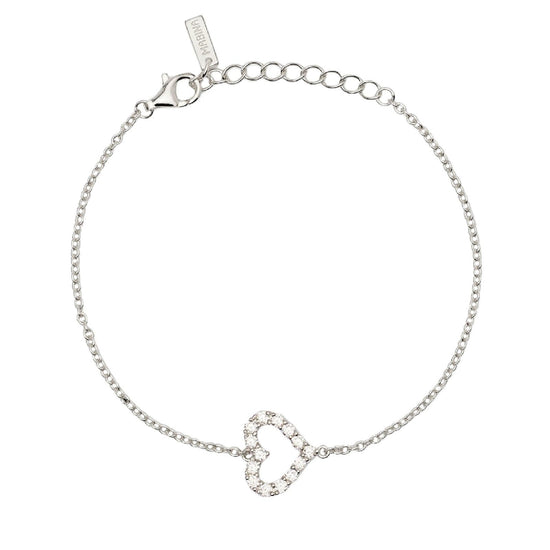 bracciale donna mabina happy love in argento con cuore di zirconi bianchi 533835