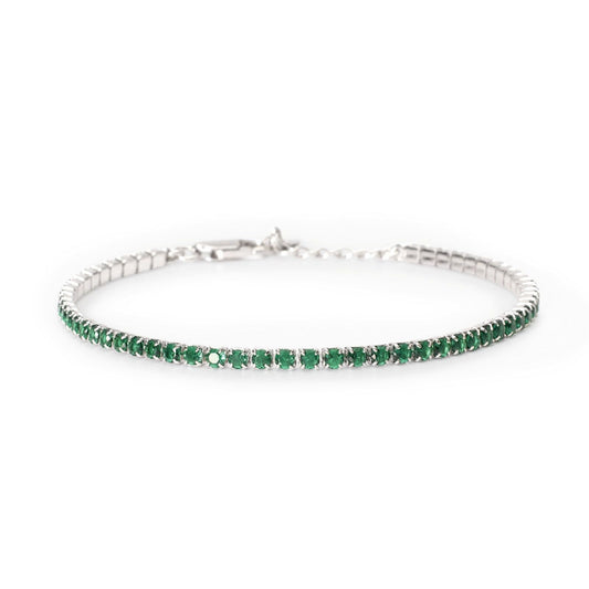 bracciale uomo mabina uomo mini tennis in argento smeraldi sintetici 2 5 mm 533860