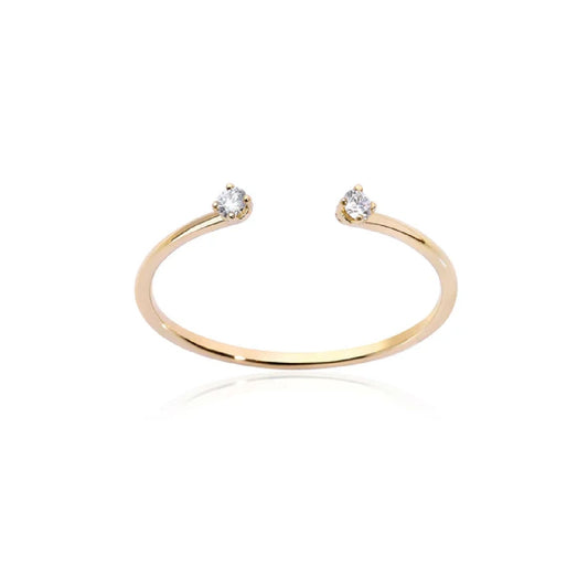 Anello aperto Burato Solitaire donna oro giallo e diamanti 0,06ct 14