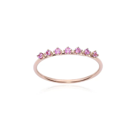Anello veretta Burato Solitaire donna oro rosa zaffiri rosa 0,14ct 14